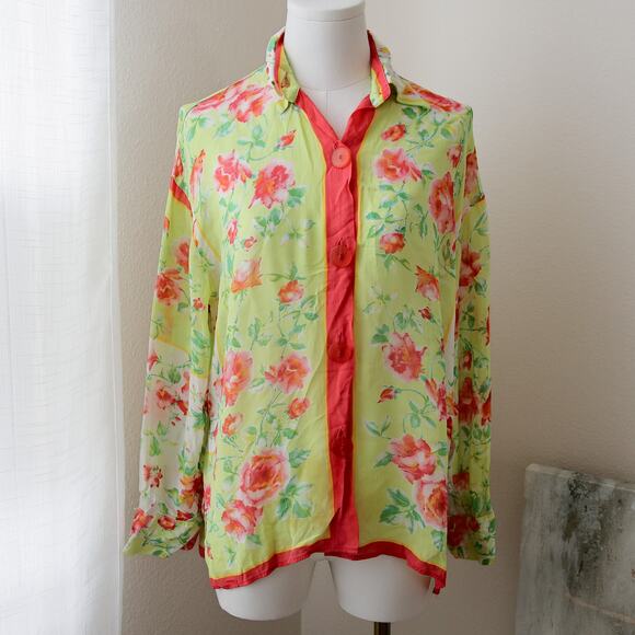 Nara Camicie Vintage Floral Italian blouse size M - Picture 1 of 5